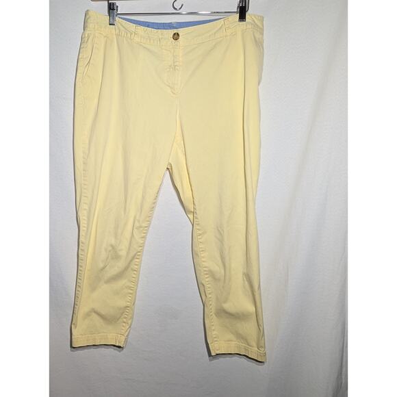 Talbots Womens The Weekend Chino Cropped Pants Sz 14WP Butter Yellow Sz 14WP - Picture 1 of 6